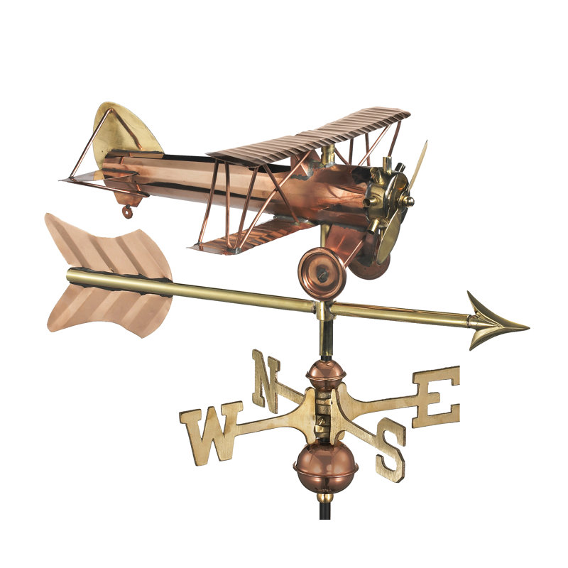Girouette biplane avec flèche de style maison, Montage pour toit