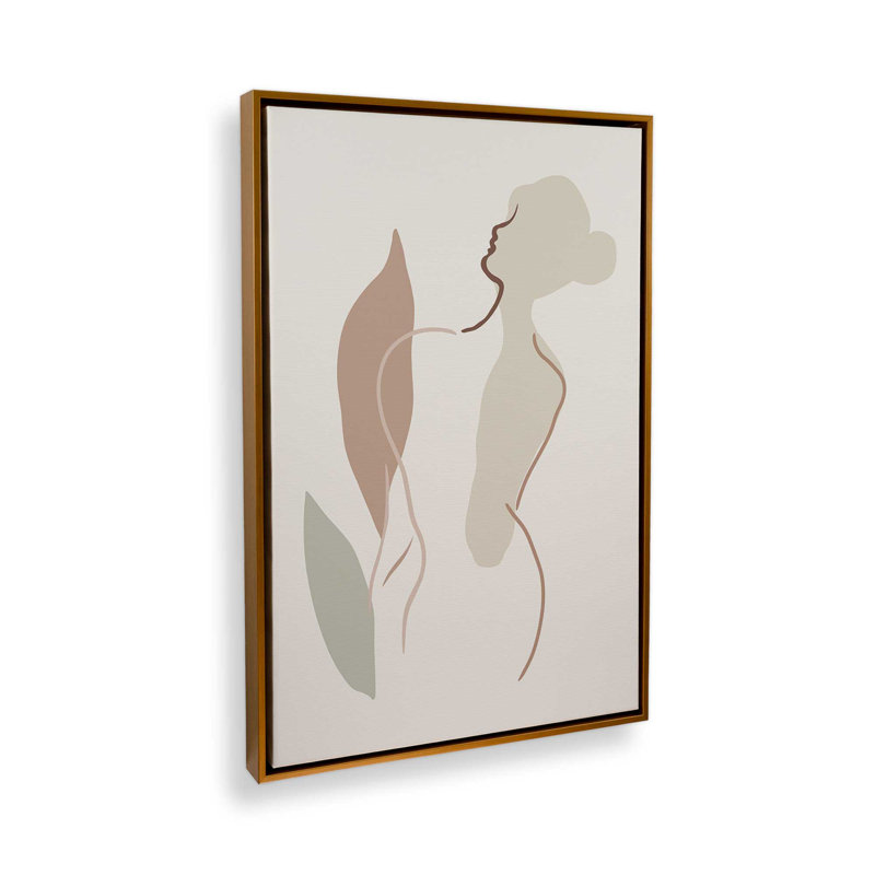Tranquil Forms, 30.75" H x 20.75" W, Polished Gold Floater Framed
