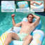 Chaise de piscine gonflable avec dossier, flotteur de piscine de 61 po x 44 po pour bronzer avec porte-gobelet, fauteuil flottant de bronzage, chaise de bronzage flottante en PVC pour piscine, capacité de poids de 300 lb, bleu