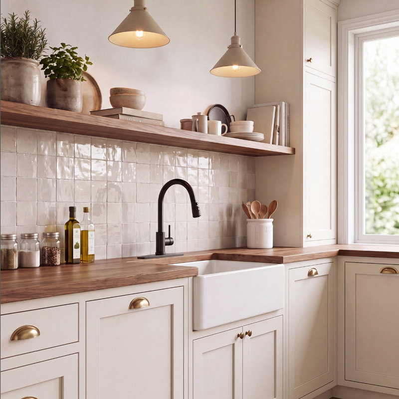 Robinet de cuisine rétractable à poignée simple avec accessoires, Noir