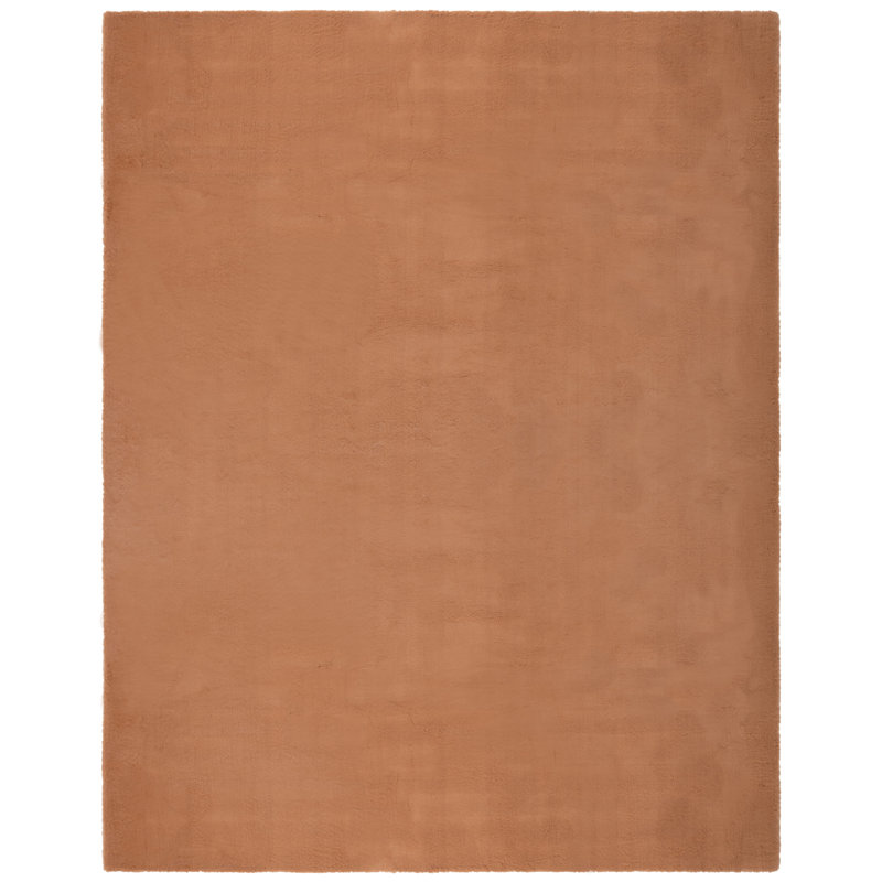 Faux Rabbit Fur Performance Machine Washable Solid Color Rug, Rectangle 3' x 5'