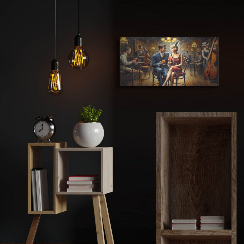 Art mural en métal Lark Manor ™ «Chicago Speakeasy» par Rey Klimt, H 12 po x l 24 po