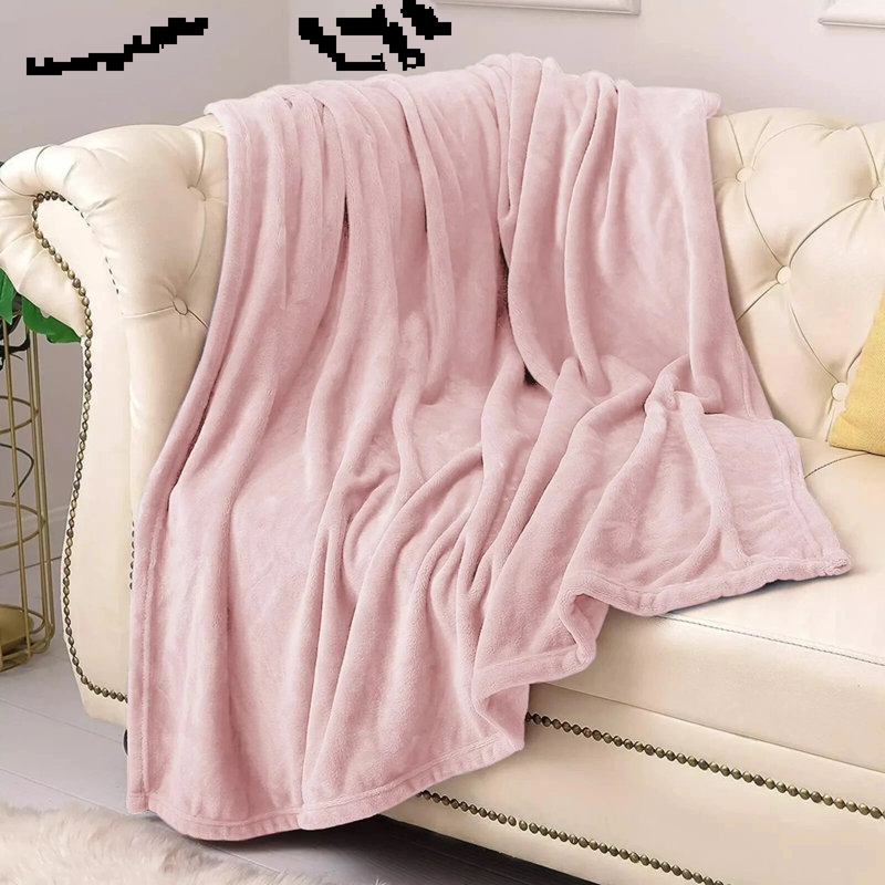 Plain Weave / Muslin Throw Blanket, 130cm W x 150cm L, Pink