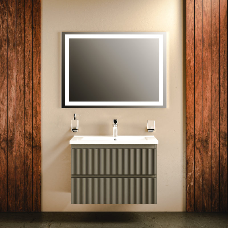 Ensemble de meuble-lavabo mural simple 30 po avec miroir Carlota