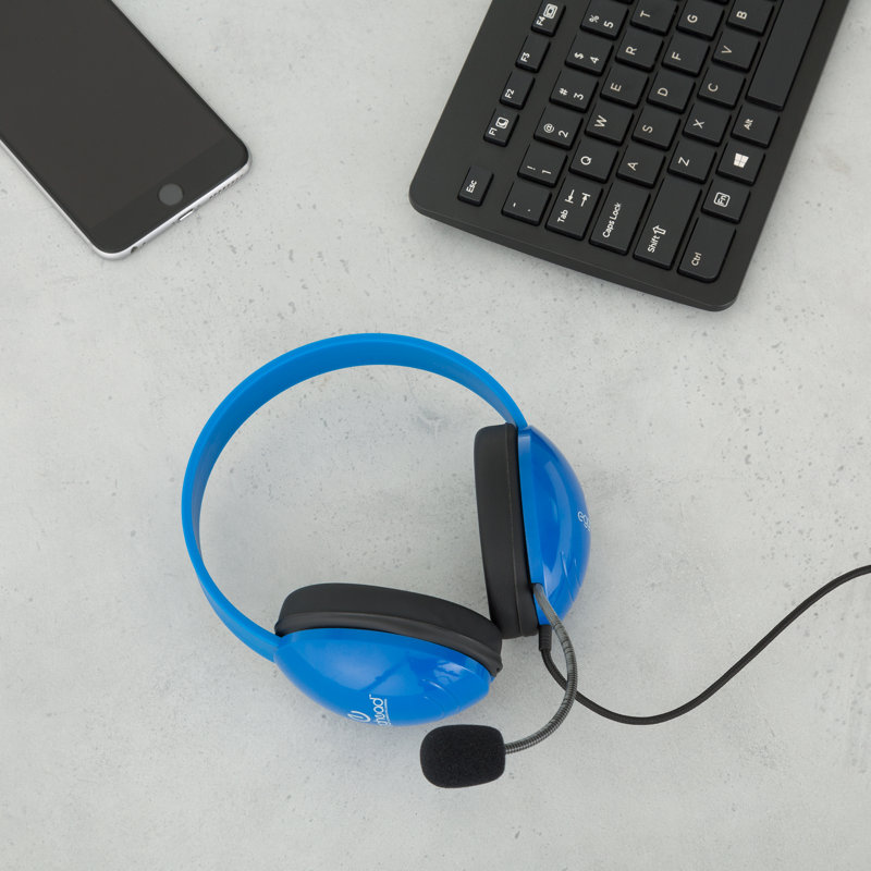 Heavy Duty Mobile-Ready Kids Headphone, Bleu
