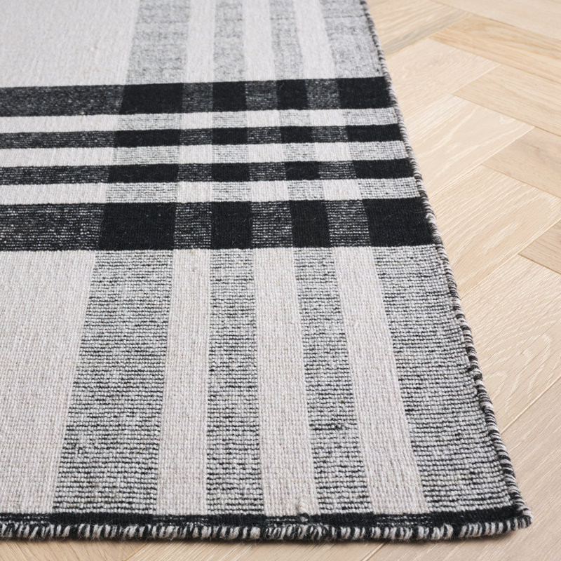 Striped Kilim 902 Hand Loomed 80% Wool; 20% Cotton Plaid Rug, Runner 2'3" x 8'