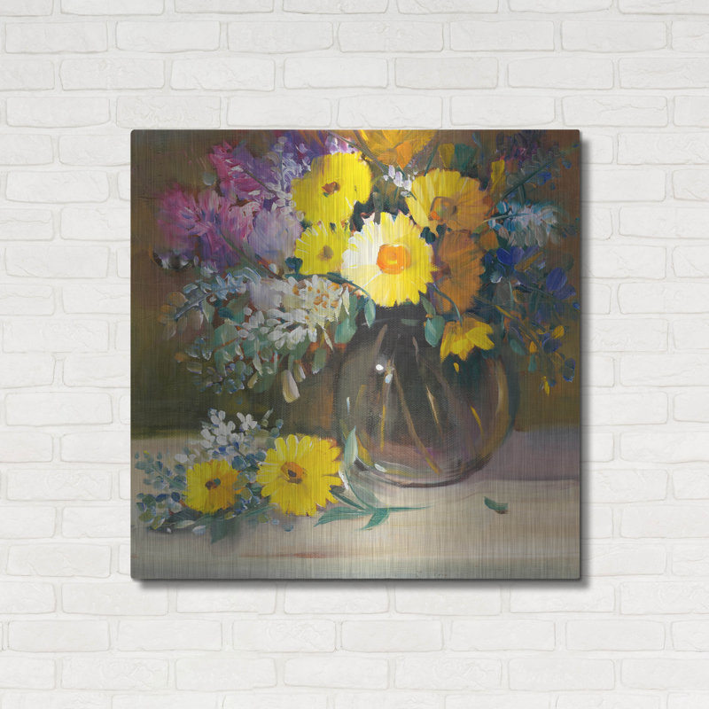 «Floral Still Life II» par Tim O'Toole, art mural en métal, 36 po x 36 po par Tim O'Toole