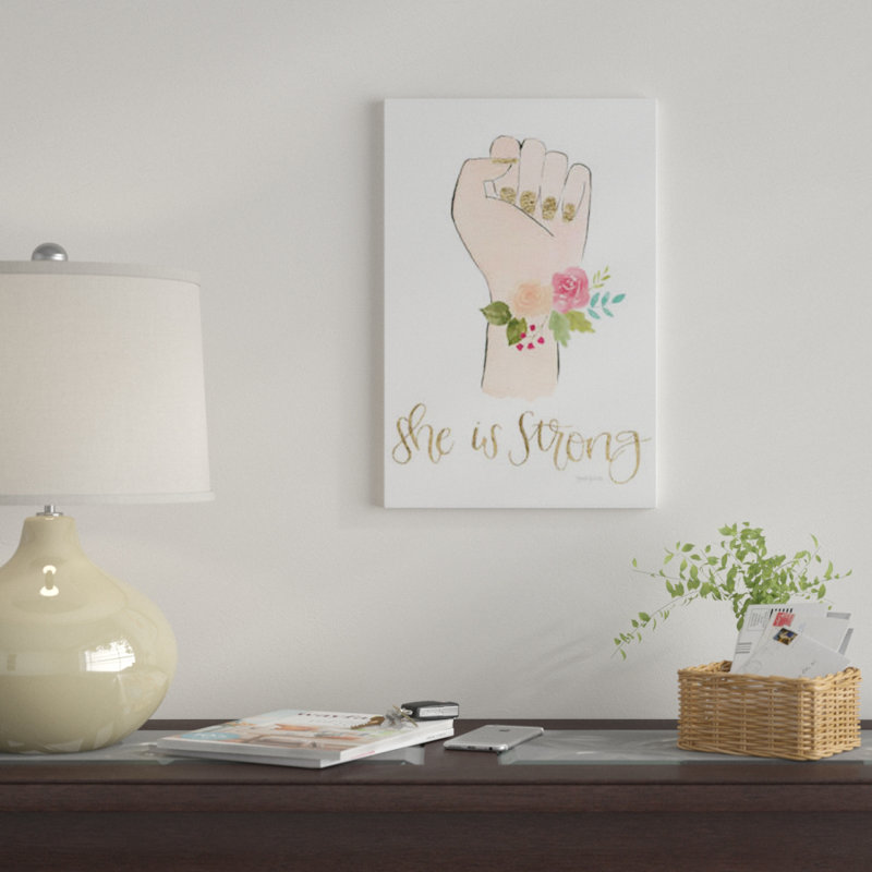 «Girl Power X», impression sur toile tendue, H 26 po x l 18 po x P 1,5 po, Pas de tapis, Toile avec cadre noir