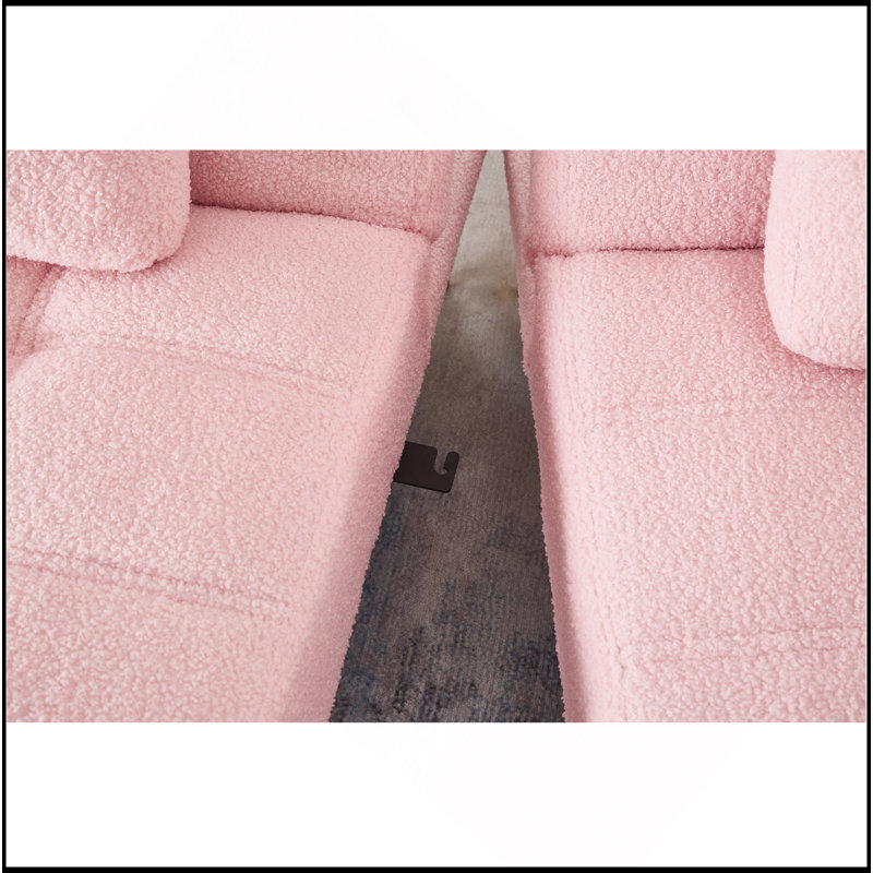 Canapé-lit de 71 po avec futon convertible avec pieds en métal doré (rose)