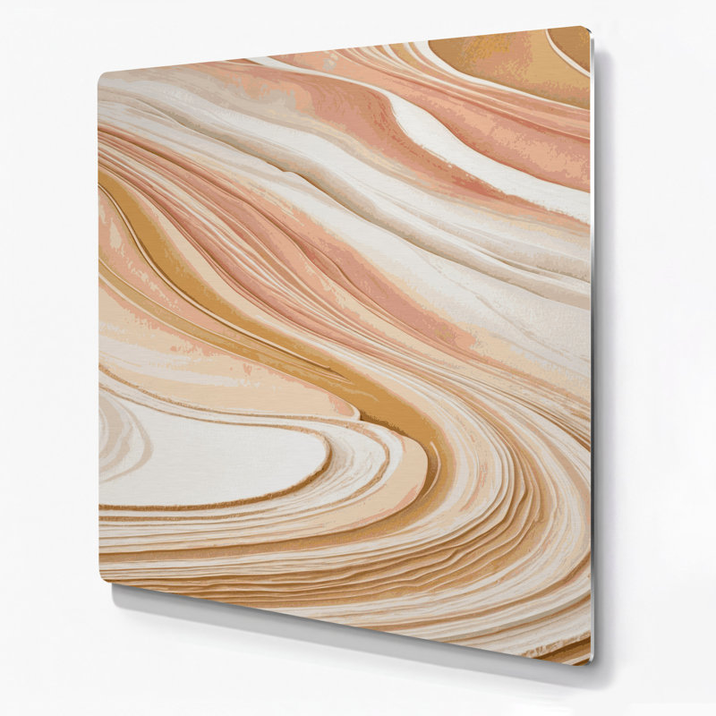 Art mural hawaïen avec motifs de sable beige, H 8 po x l 8 po