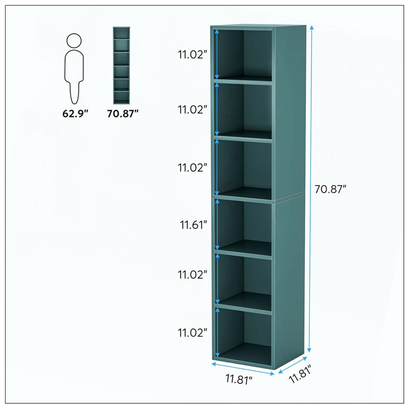 Bibliothèque cubique à 6 niveaux, Bleu