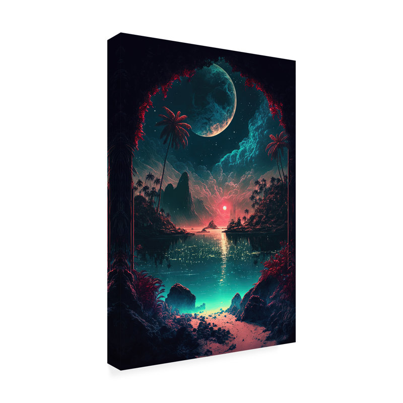 Art mural sur toile tendue - Art mural «Andromeda Beach» Wumples pour le salon, la chambre à coucher ou le bureau - 22 x 32