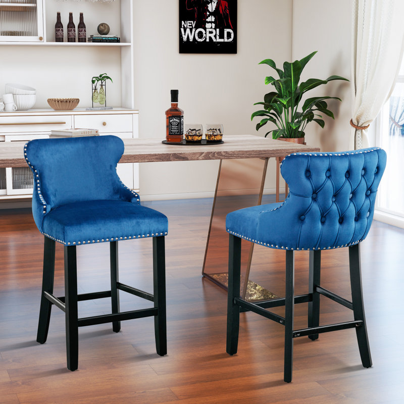 Tabouret de comptoir à oreilles 26,6 po, Bleu