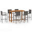Vidaxl 7 Piece Garden Bar Set Black-59928249-59928253