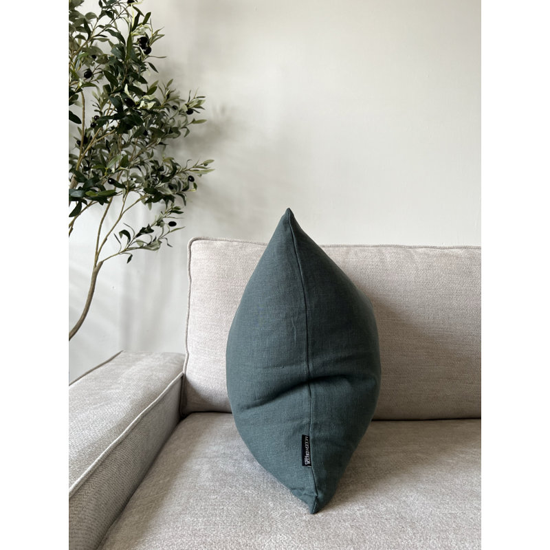 Housse de coussin en lin, H 18 po x l 18 po, Lagon