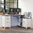 Office L-Shaped Executive Desk With 3-In-1 Charging Station & RGB LED Keyboard Tray & Adjustable File Storage Space