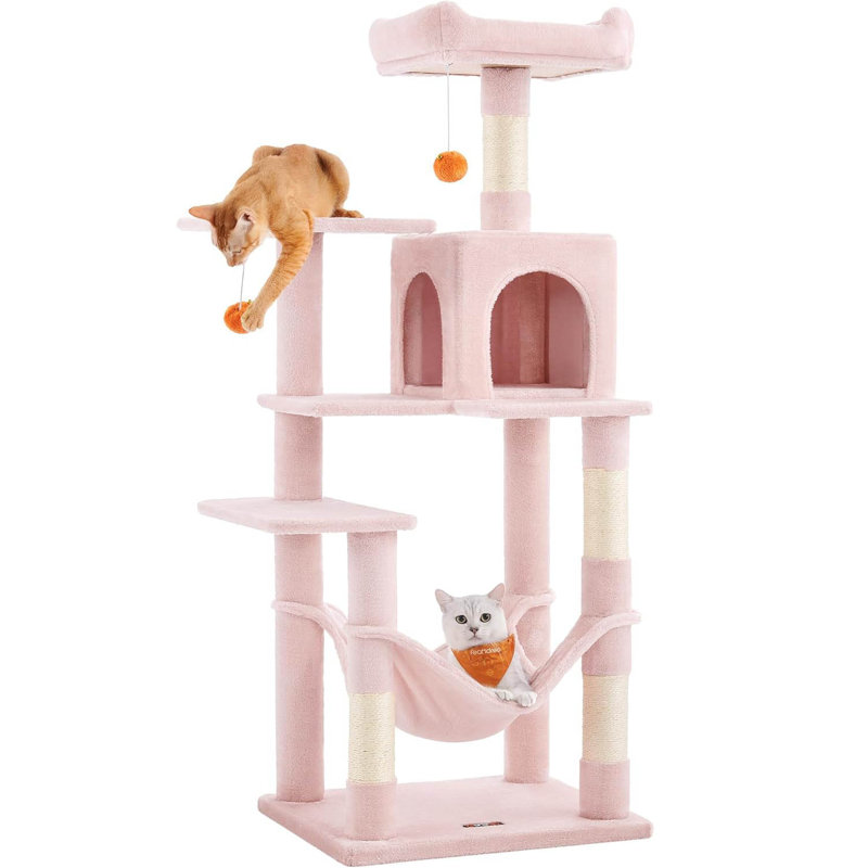 143cm H Cat Tree, Jelly Pink