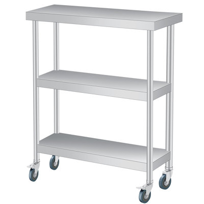 Kitchen Island with Stainless Steel Top