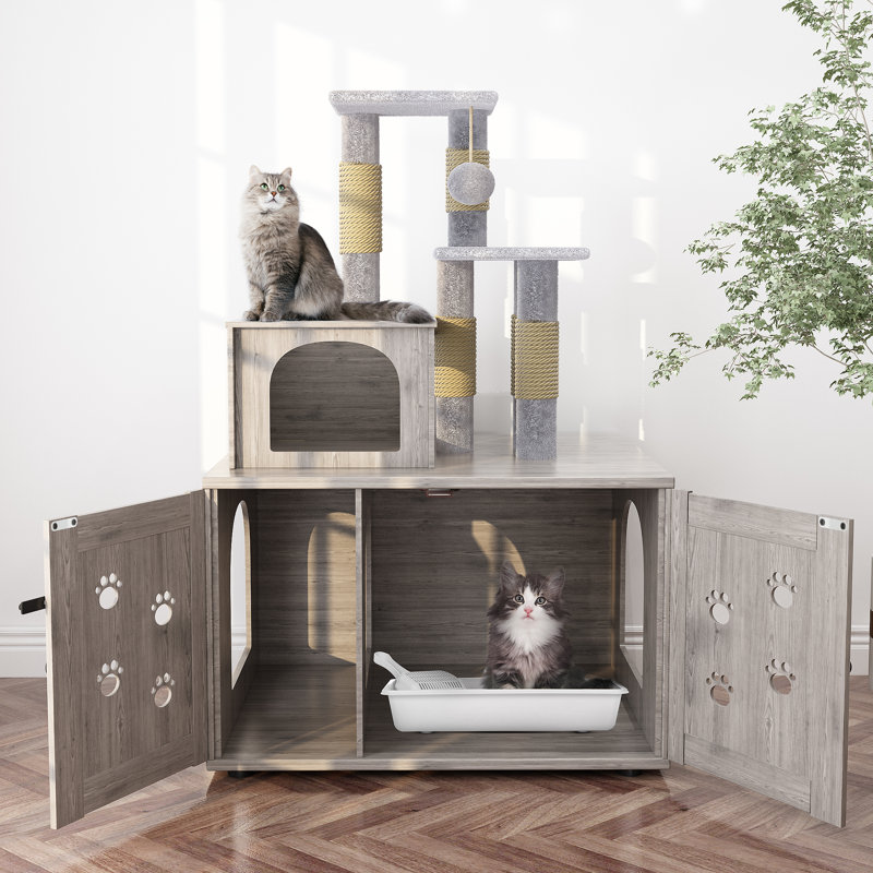 Dafayon 42.91'' H Cat Tree, Gray