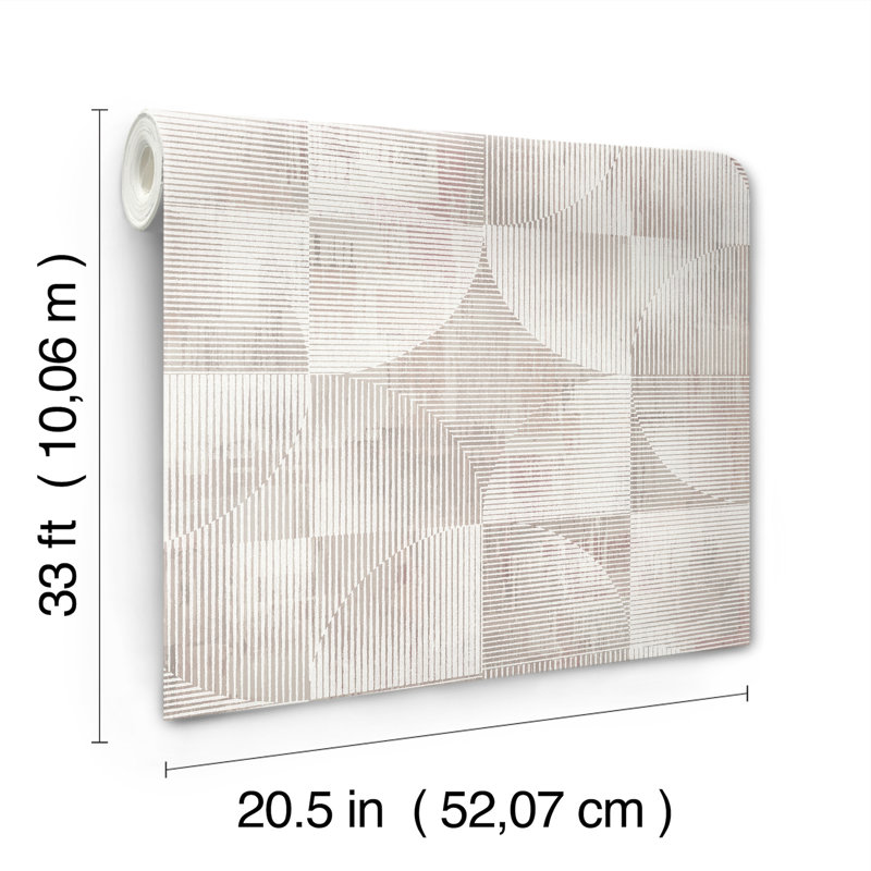 Papier peint géométrique Woodbine, Rose