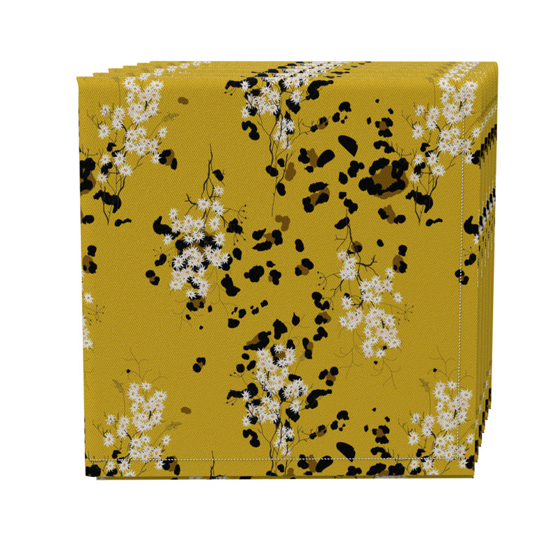 Cotton Twill Floral Square Napkin