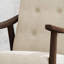 Fauteuil d'appoint pivotant Mid-Century moderne pour adultes, capitonné blanc cassé et amp; Revêtement noir pied-de-poule, structure en bois massif brun noyer