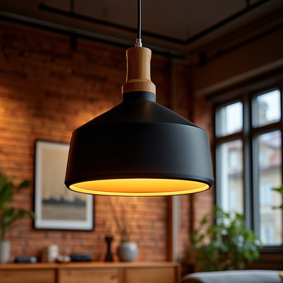 Way Wick 1 - Light Black Stainless Single Pendant