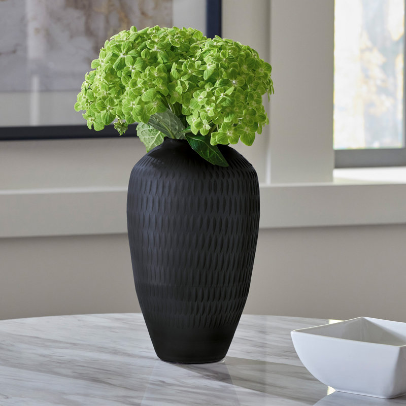 Metal Table Vase, 10.75" H x 6.5" W x 6.5" D