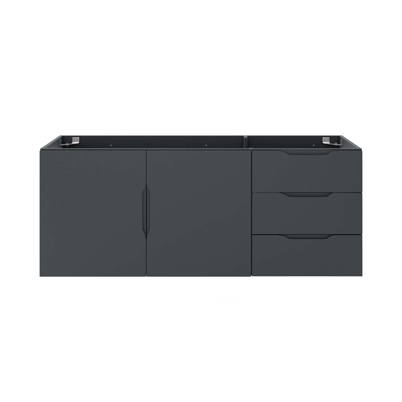 Base de meuble-lavabo simple mural 48 po Modway seulement, gris