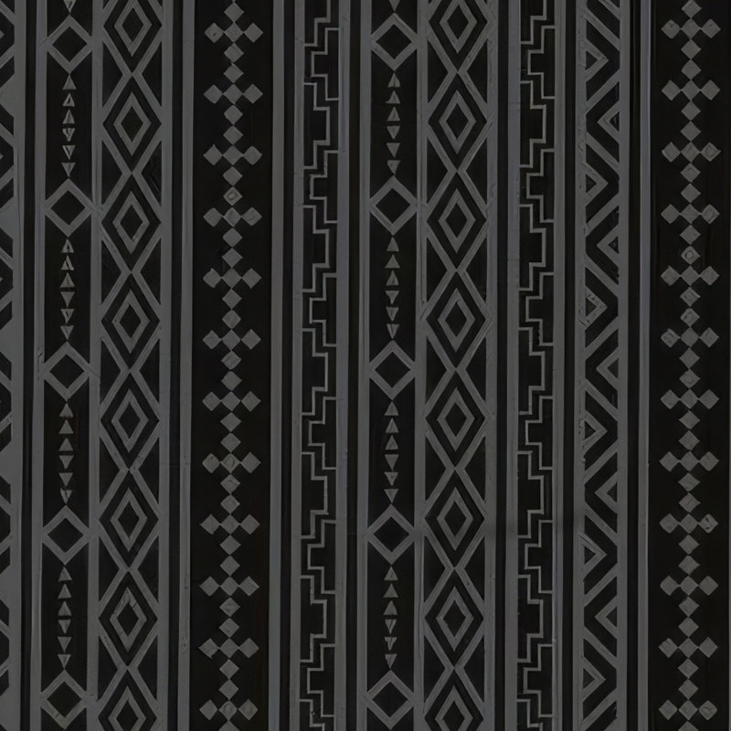 Tapis d'extérieur Viva XL, motif géométrique noir et gris, format pique-nique géant 9 x 18, Noir/gris