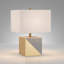 Severin 18.5" Tall Gold-Dipped Concrete Table Lamp with Fabric Shade in Gold and Concrete/White