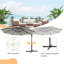 Parasol en porte-à-faux rond 11 pi avec manivelle Shanea-334925266