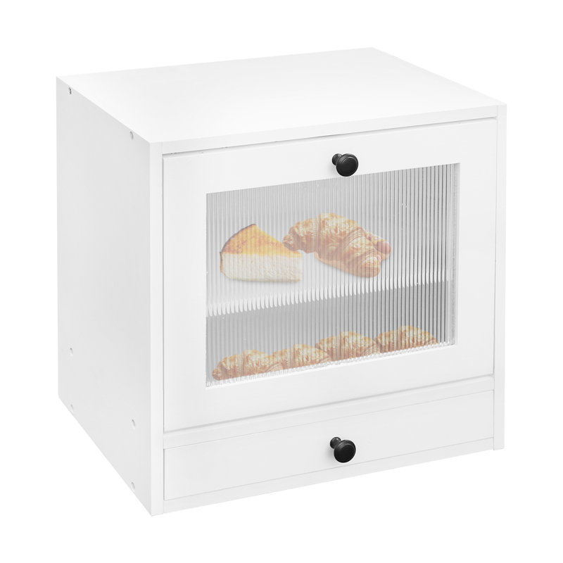 2 Layer Wooden Bread Box For Kitchen Countertop