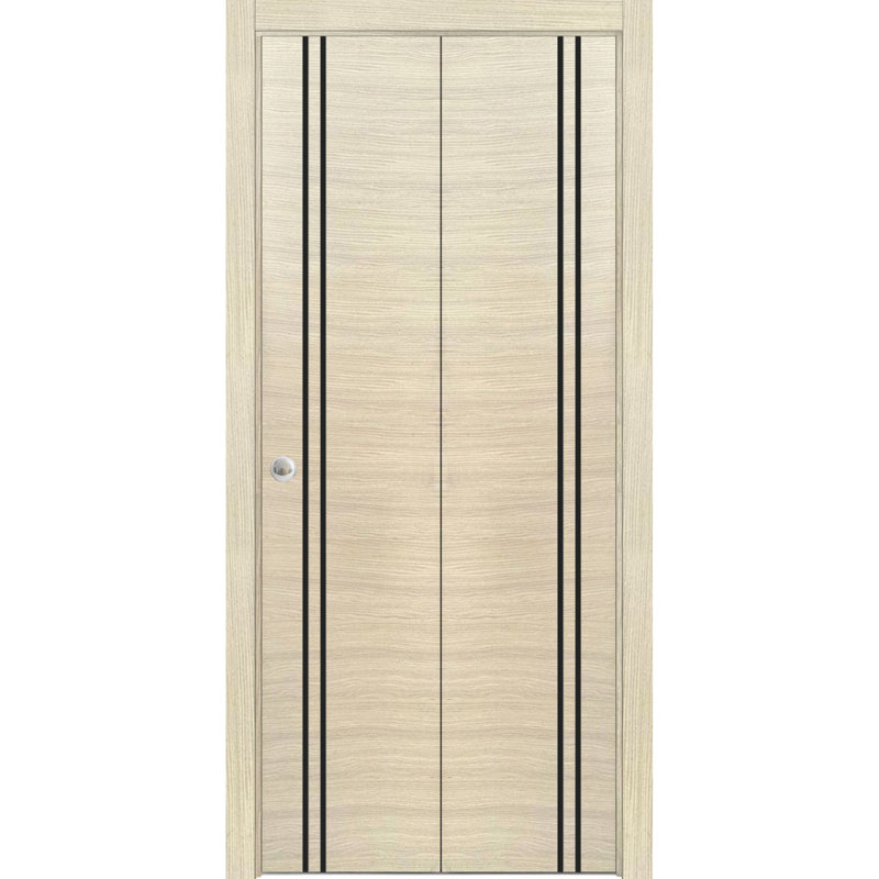 Porte pliante en bois massif massif, 64 po x 96 po