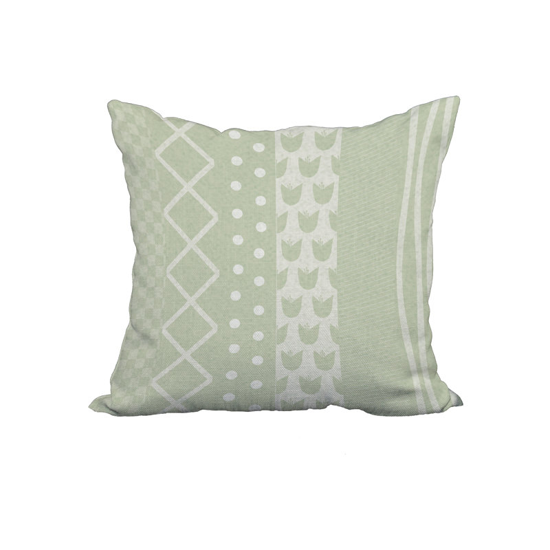 Housse et insert de coussin carré imprimé, 18 po x 18 po, Vert