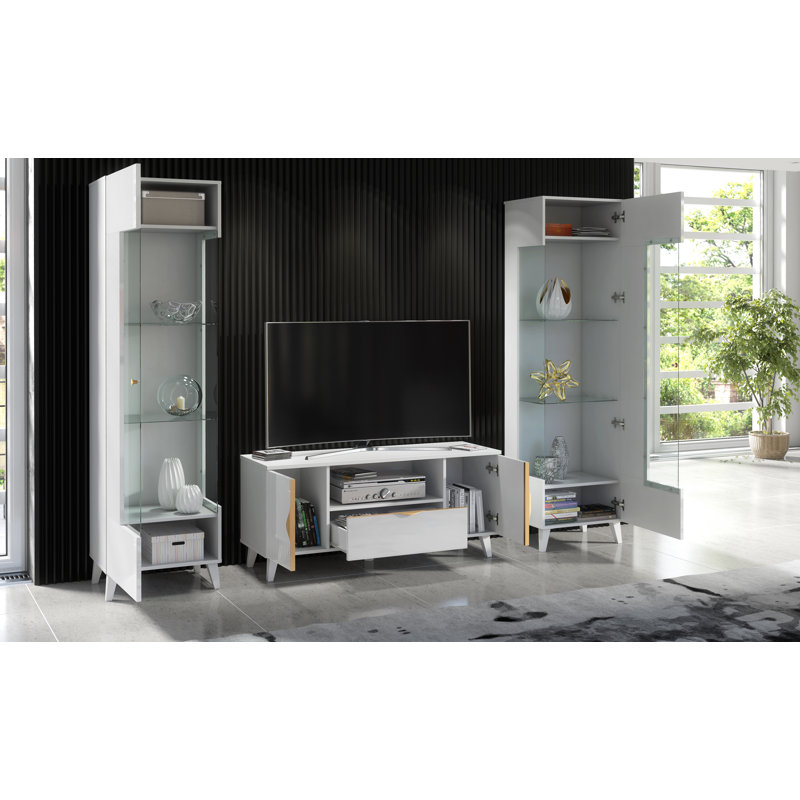 Azzurro Unfinished Entertainment Centre for TVs up to 55", White/Blue