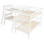 Lit superposé simple en L en gris. Bois massif pour la longévité. Options d'utilisation polyvalentes. Améliore l'ambiance de la chambre à coucher. Aucune boîte à ressorts nécessaire. Coffre-fort avec garde-corps. Dimensions de 76 po x 39 po. Poids-126433538