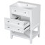 Meuble-lavabo simple autoportant de 24 po avec plateau en céramique Moire