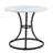 A Modern Minimalist Circular Dining Table, 33.3 - Inch Diameter, White Marble Textured Pattern Desktop, Uniquely Shaped Legs, Elegant & Practical For Dining Spaces
