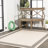 Clap Back Classic Diamond Border Cream/Black Indoor/Outdoor Rug-69807148