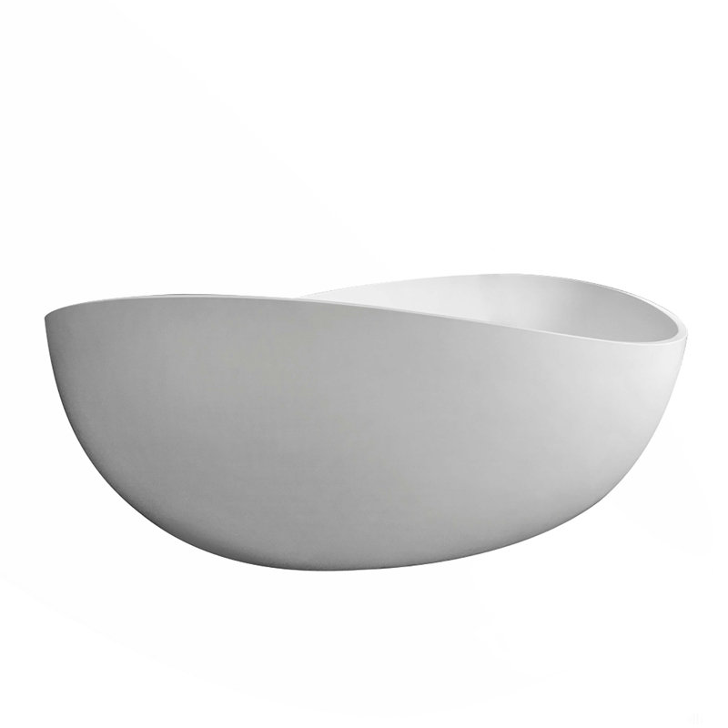 63" Premium Solid Surface Deep Soaking Bathtub