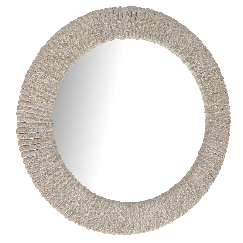 Straw Ropes Wall Mirror, 24" x 24", Natural