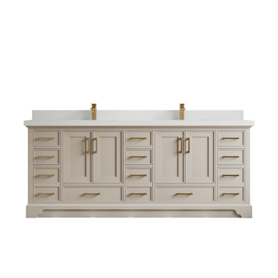 Khiala 84'' Double Bathroom Vanity with Top