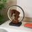 Cole And Grey Resin Family Horse Room Copper Table Lamp With Circle And Square Base
