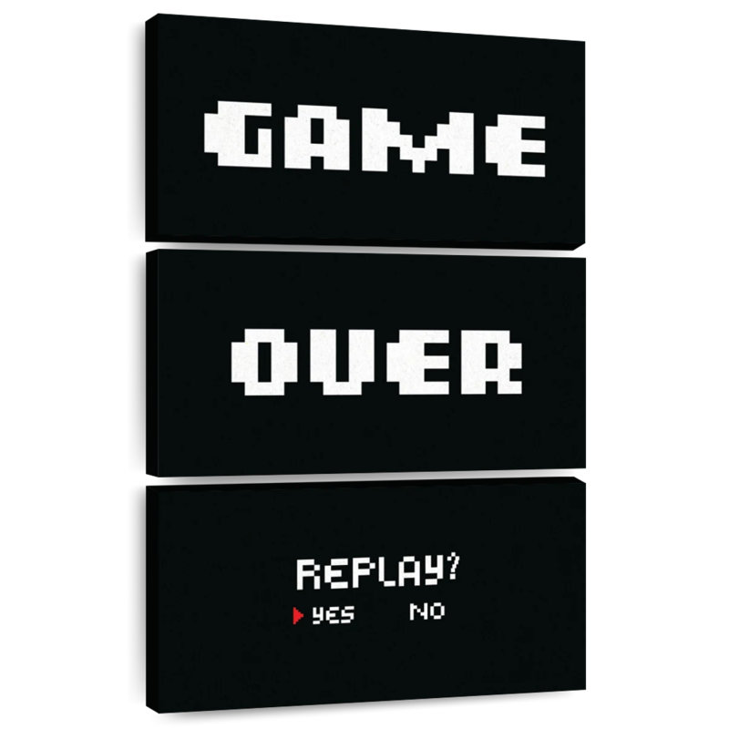 Panneau mural Kema Game Over Replay, H 65 po x l 42 po