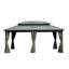 Pavillon de jardin gris 12 pi x 18 pi avec double toit en acier galvanisé - Patio de circulation d'air, cour arrière, terrasse, intimité