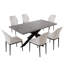 Kitchen Dining Set, Extendable Dining Table with Upholstered Dining Chairs-320327891-276348223