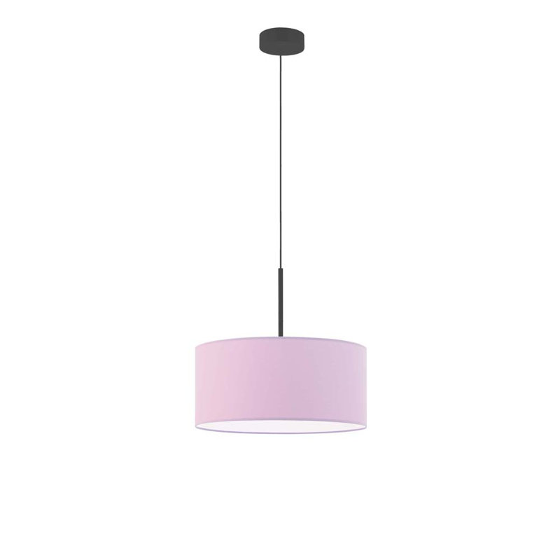 Aubrynn 1 - Light Drum Pendant, Black, Light Violet