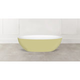 Barcelona 66.875" x 31.75" Freestanding Soaking Bathtub in Volcanic Limestone with Overflow Hole