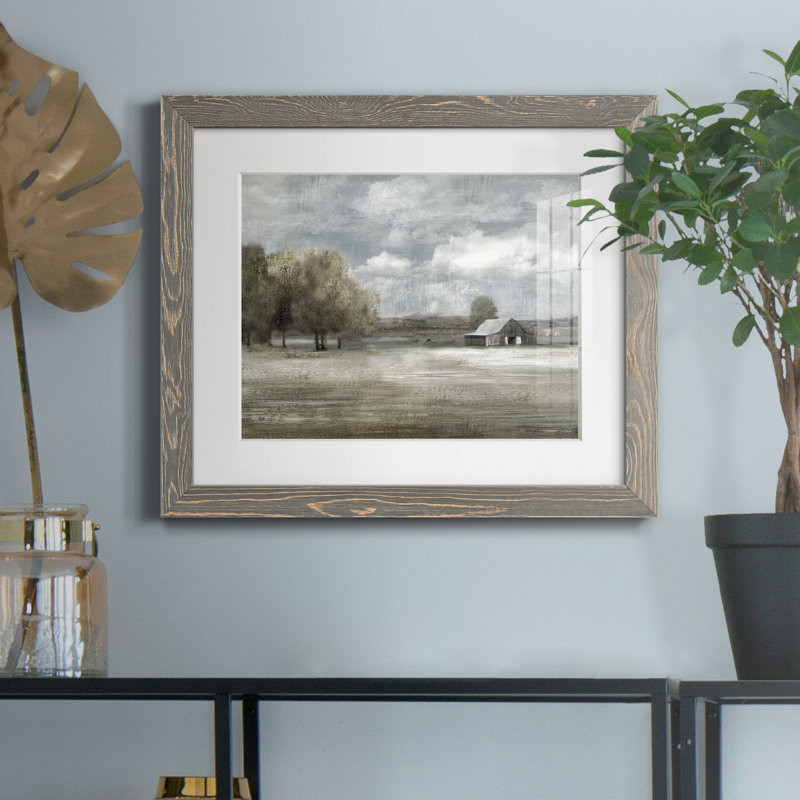 Country Quiet - Reproduction d'art graphique sur papier encadré, Cadre en papier gris, H 20 po x l 17 po x P 1,5 po